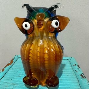 Art Glass Owl Paperweight